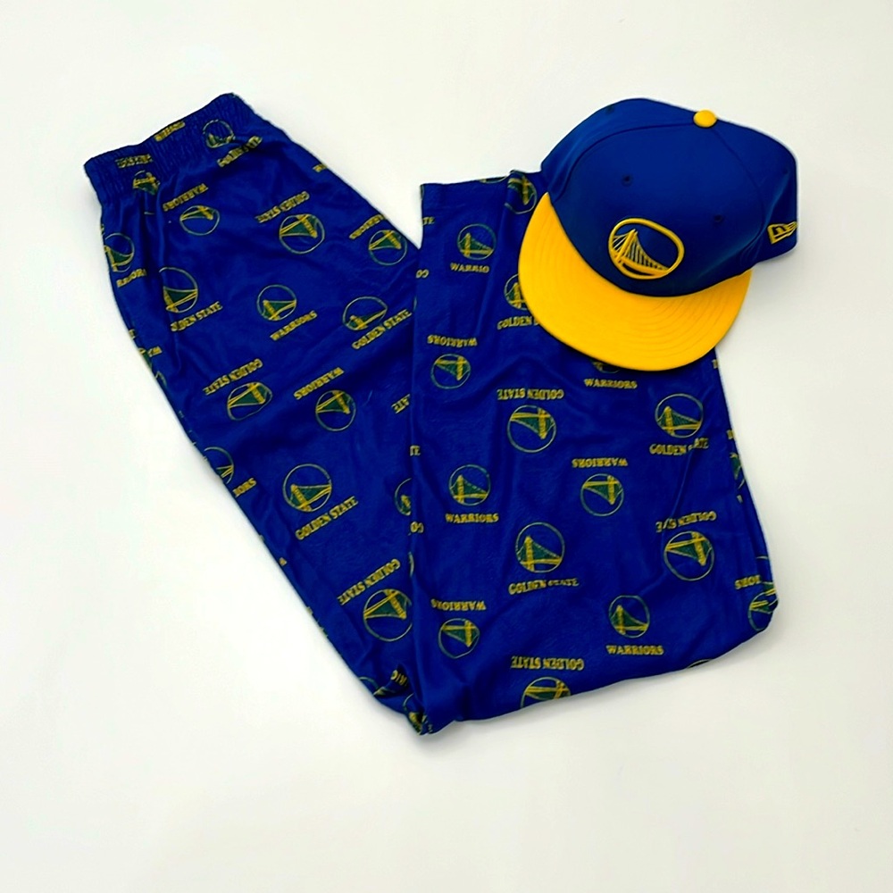 Warriors pj pant and hat set!